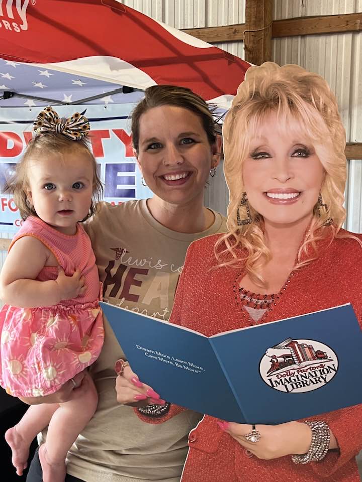 Lewis County Health Department staff at community event with Dolly Parton Imagination Library